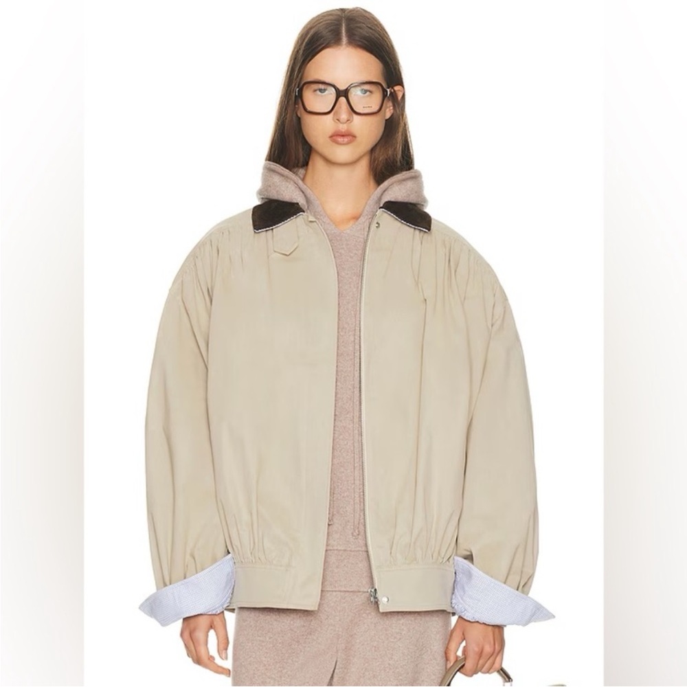 Helsa NWOT The Shirred Bomber Jacket With Corduroy Collar - Picture 2 of 15